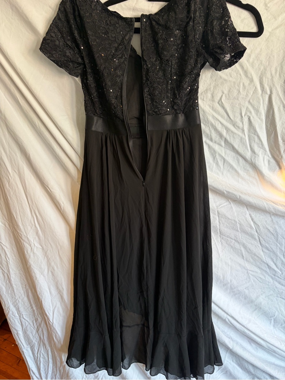 Miusol Black Lace & Sequin Maxi Dress